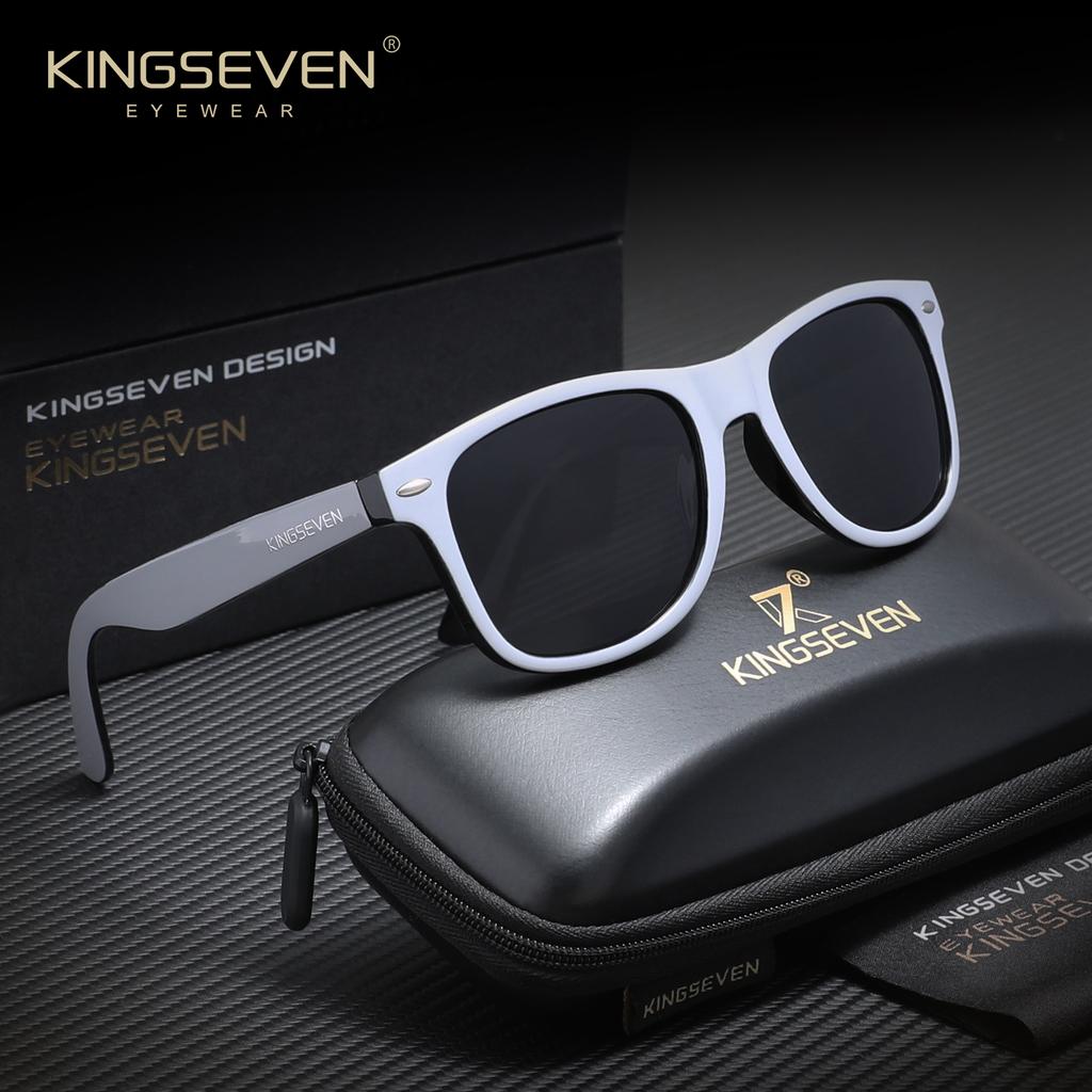 KINGSEVEN Classic Design Rectangular Sunglasses UV400 Essential For Travel Effectively Block Ultraviolet Rays