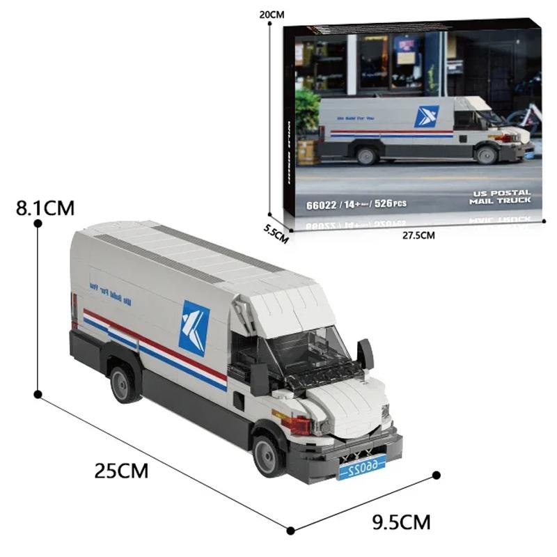 

526 шт. почтовый грузовик строительные блоки городской почтовый транспорт модель автомобиля кирпичи украшение дисплей игрушка своими руками для детей праздничные подарки