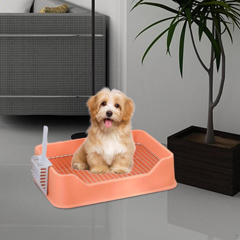 Dog Litter Pan Cage Pee Tray Bunny Bedpan with Scoop Potty for Ferrets