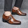 Leather shoes new autumn buckle business retro style foot cuban shoes large size high heel dress casual shoes
