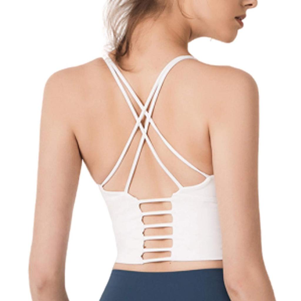 VeroMan Yoga Bra Top with Wireless Sports Size S Cups, Camisole, Bra, PPI-Sportsbra, White,