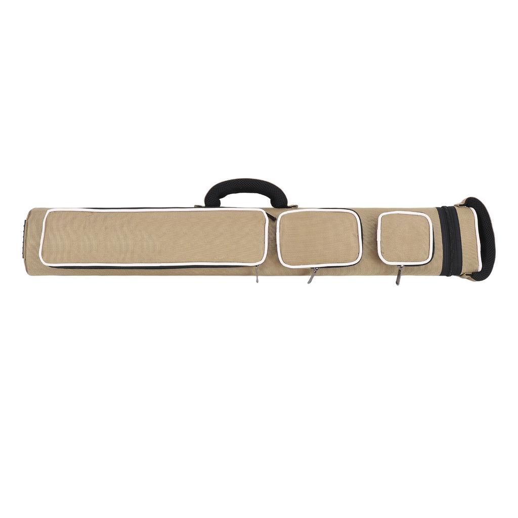2 X 4 Pool Cue Case Water Resistant Billiard Stick Carrying Bag with Shoulder Strap and Handle Khaki