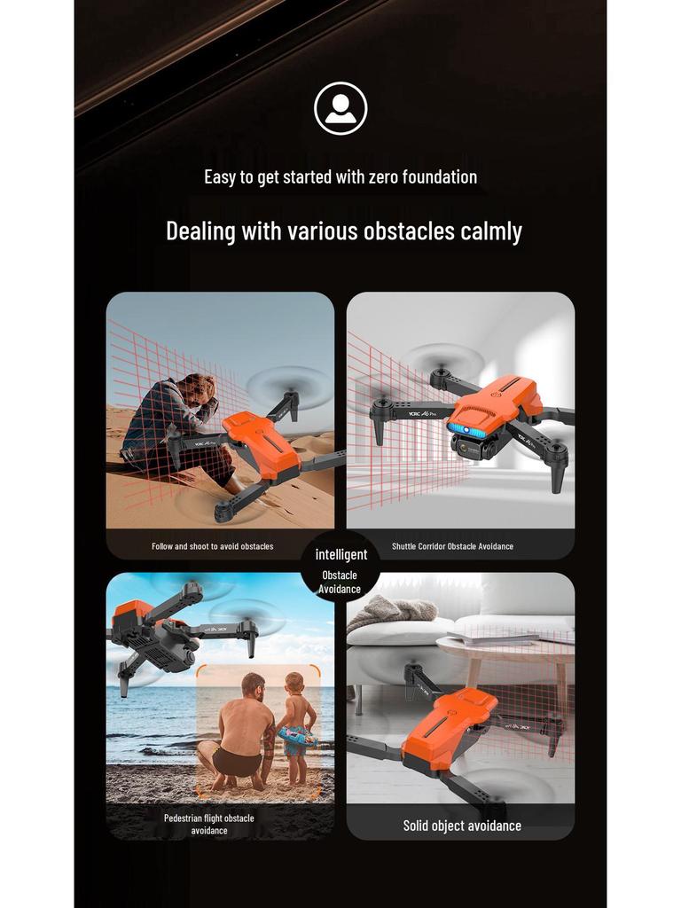 A6 Pro 4K Drone with Optical Flow Positioning, Obstacle Avoidance, Folding Design & Dual ESC Cameras