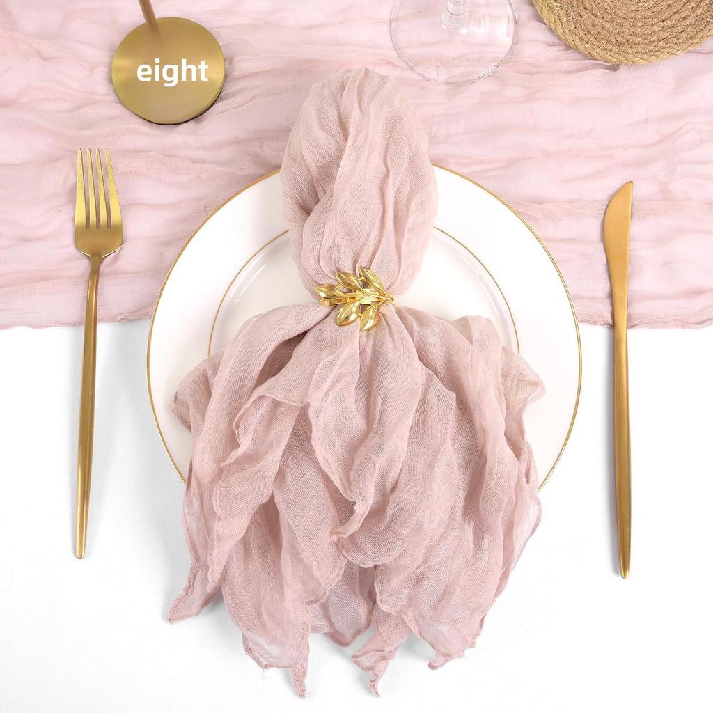 Wrinkled Polyester Crepe Cloth Napkin with Decorative Pleats for Weddings and Parties