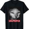 Ibuprofen Lustiges Katzen-Meme Vintage Ungezügelt Cringe T-Shirt für Männer Frauen