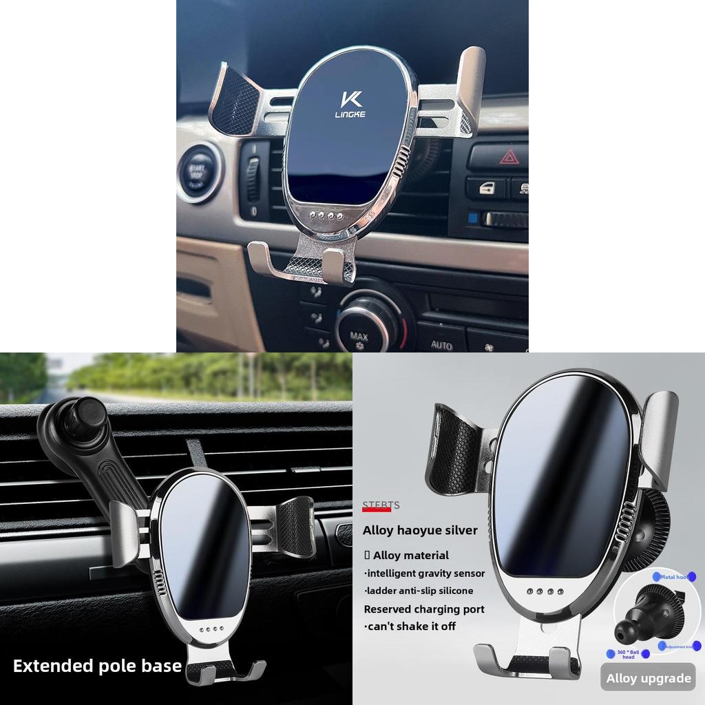 Vehicle Air Vent Phone Holder With Metal Hook And Extendable Arm For Car Navigation