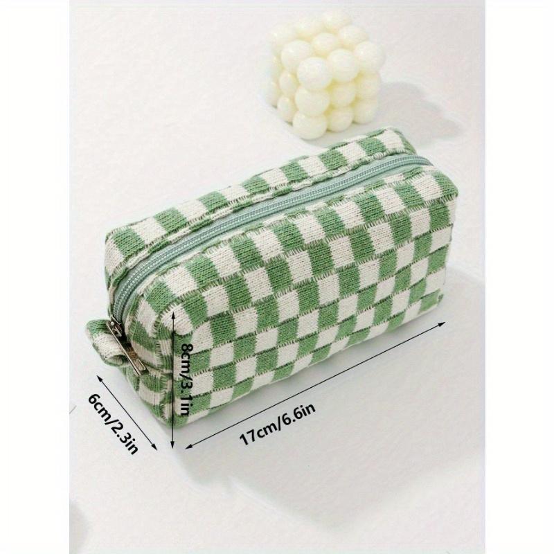 

1 шт. Светло-зеленая маленькая сумка-шахматка, косметичка, модная повседневная, большая вместимость, портативные сумки на молнии, дорожная, для прокладок, мешочек 1PC мятный зеленый