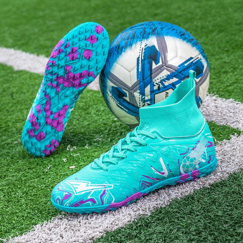Scarpe da calcio alte uomo e donna tacchetti lunghi TF tacchetti spezzati scarpe da allenamento erba artificiale scarpe sportive giovanili