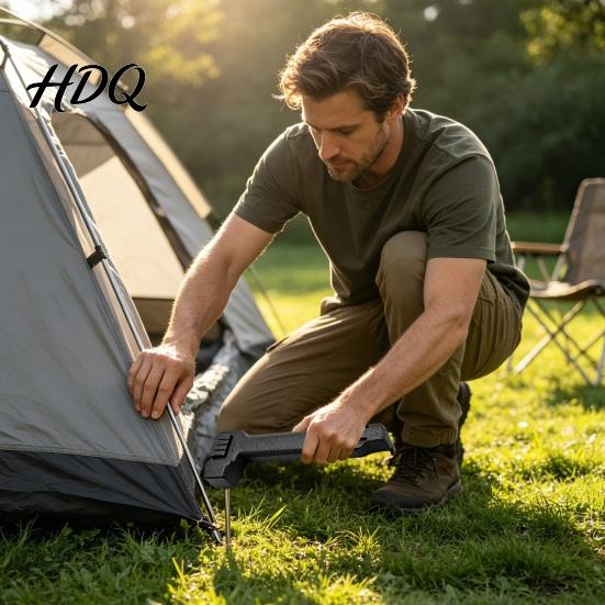 Camping Mallet Hammer with 8 Tent Stakes Heavy Duty Pegs Nail Accessory Puller & Bottle Opener for Outdoor Hiking Backpacking Heavy-duty