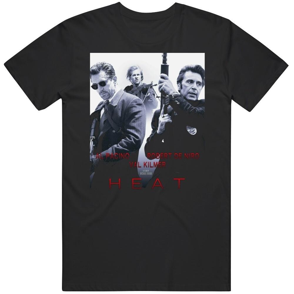 Cult Classic Movie Heat Movie Poster Pacino De Niro Kilmer Fan Black T Shirt Unisex T-Shirt S