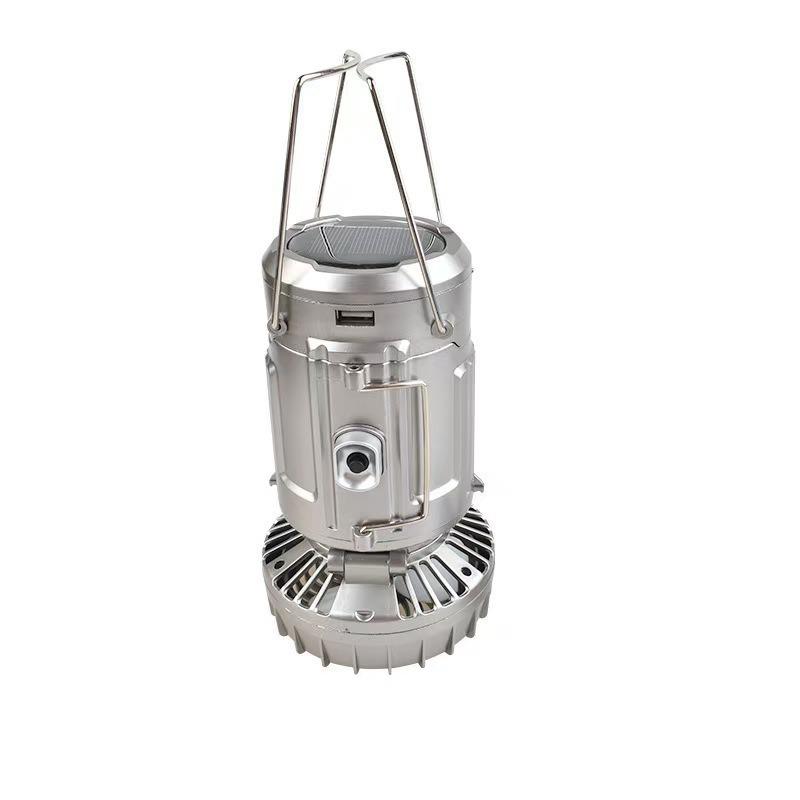 Portable Solar-Powered Camping Fan Light with Pull Switch, Lithium and Dry Battery Compatible
