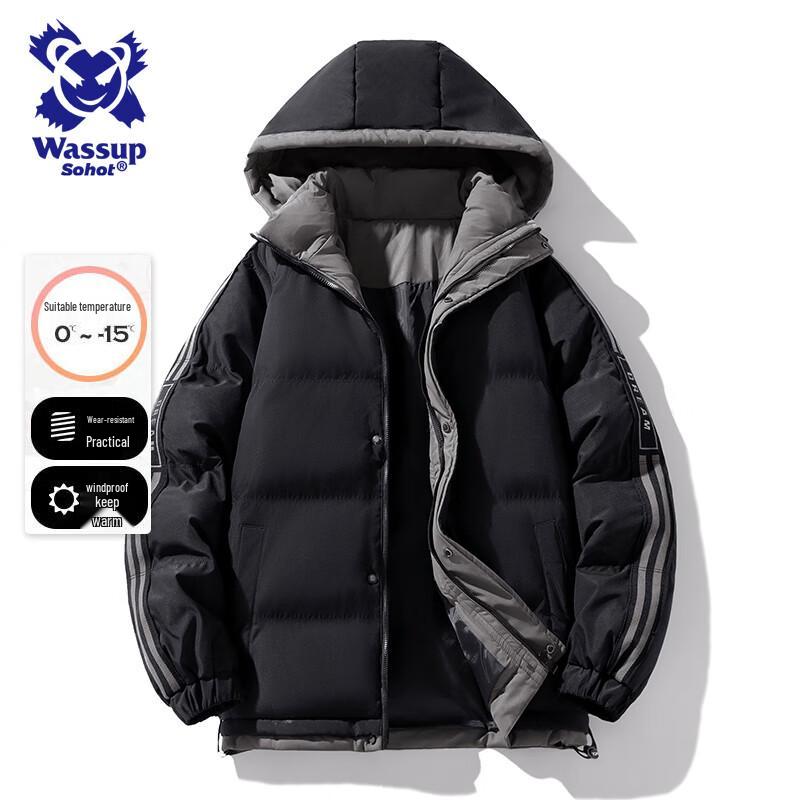 

Wassup Sohot Мужская зимняя куртка с капюшоном и утеплителем XL