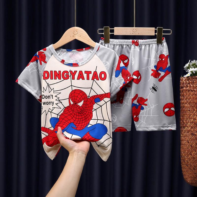 Summer Cartoon Pajama Set: Short Sleeve & Shorts for Kids