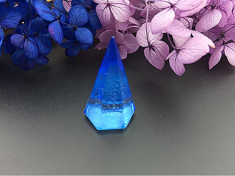 Faceted Cone & Round Diamond Epoxy Pendant Silicone Mold for DIY Jewelry