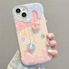 Cartoon 3D Heart Star Ice Cream Bead Strap Phone Case For iPhone 15 13 14 12 11 Pro Max Plus INS Lovely Soft Silicone Back Cover