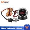 2" 52mm Digital Oil Pressure Gauge With 1/8NPT Sensor Auto Oil Press Gauge 0-1.0MPA With Alarm Universal For 12V 24V Vehicle Car