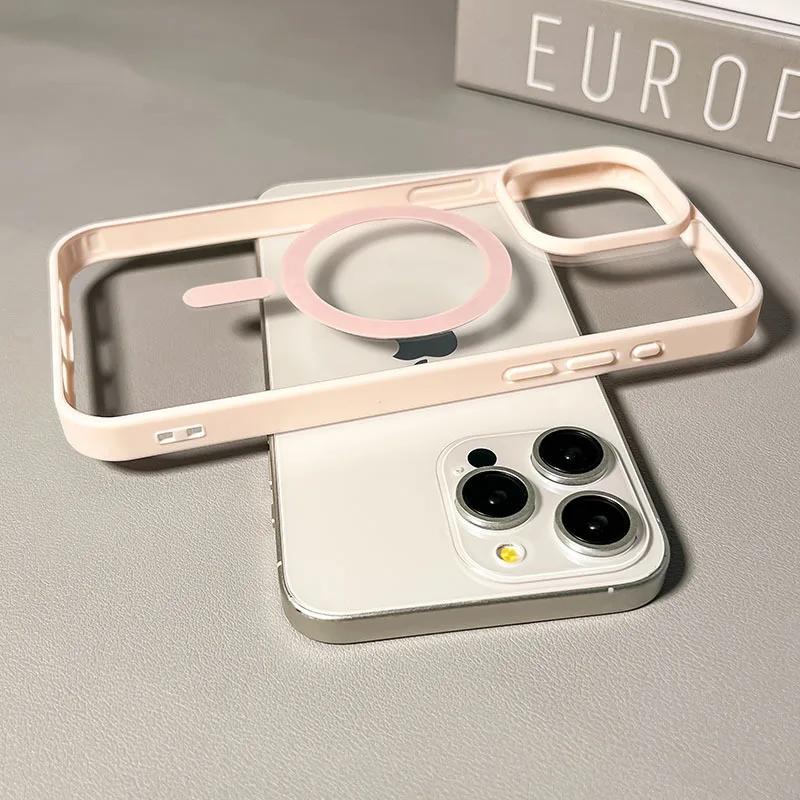 

Luxury Candy Wireless Charging Phone Case For iPhone 17 16 15 14 13 12 11 Pro Max 16 Plus 16e Magnetic Bumper Cover for Magsafe iPhone 11 Pro