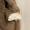 Cute Soft Dumpling Keychain for Women Plush Food Key Chains Stuffed Keyrings Bag Pendant Couple Friend Gift DIY Accessories