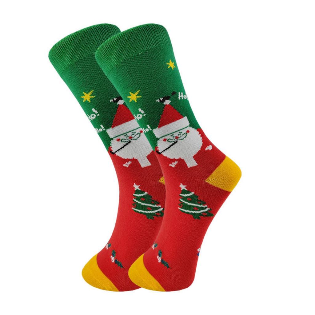 Christmas Gifts Mid-calf Socks Elk Christmas Cartoon Cotton Trendy Socks