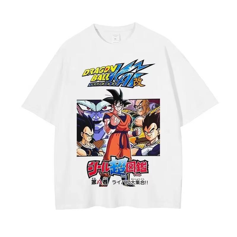 2026 new Dragon Ball Goku MaleFemale Summer Print TShirt  Harajuku Retro Short Sleeve Loose Fit Comfortable Casual Shirt