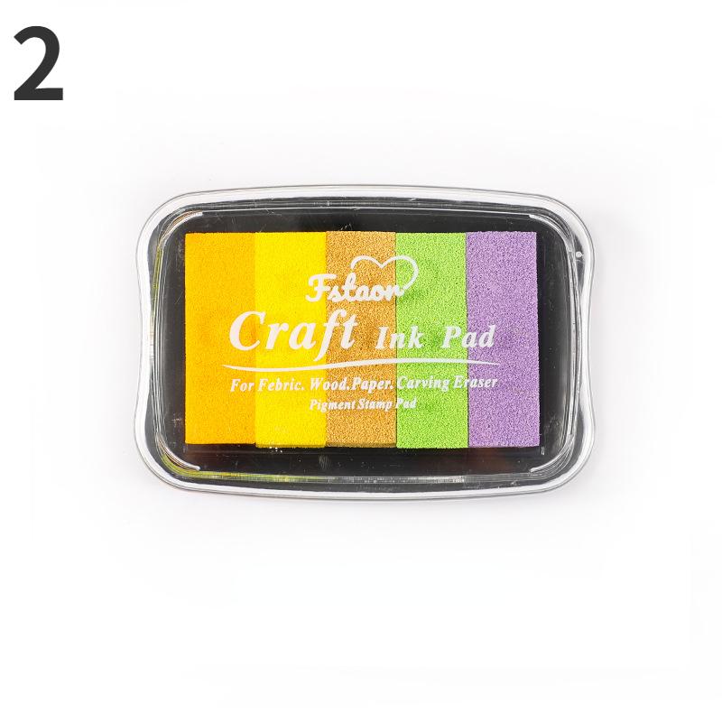 1pc Rainbow inkpad DIY seal oil children s finger painting smearing inkpad. as the picture