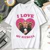 Zabawna koszulka I Love My Pitbull Mr Worldwide z krótkim rękawem s Odzież Modne koszulki uliczne Moda Letnia koszulka
