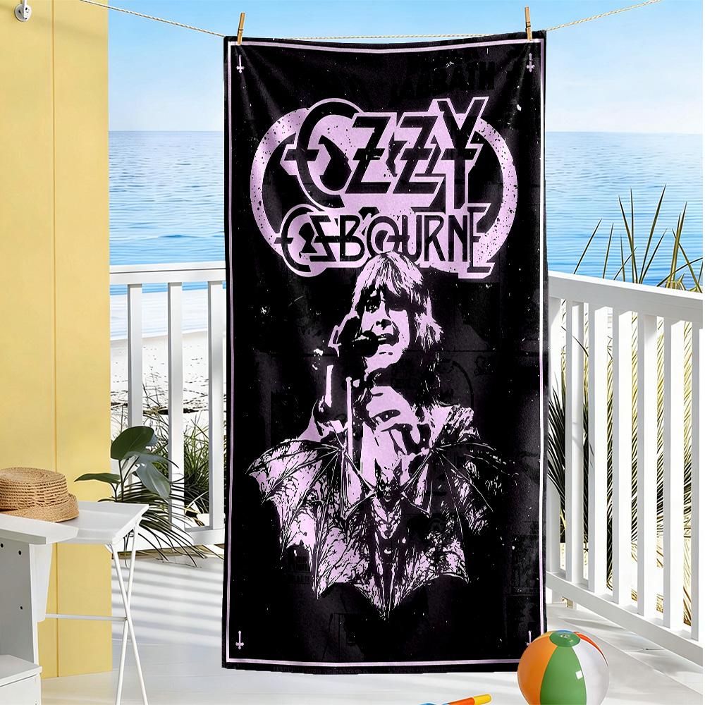 Asciugamano da spiaggia Ozzy Osbourne per viaggi al mare Tappetino da picnic resistente, yoga e fitness, coperta da campeggio Accessorio da bagno
