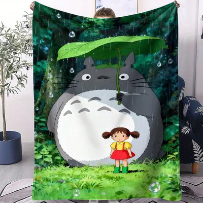 Exquisite Print Totoro Small Cover Blanket All Season Soft Durable Comfortable For Bed Bedroom Dorm Sofa Lunch Camping HomeDecor