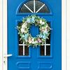 Artificial Flowers Lifelike Simulation Floral Door Hanging Decoration No Watering Maintenance Long-Lasting Spring Freshness Home Wall Decor