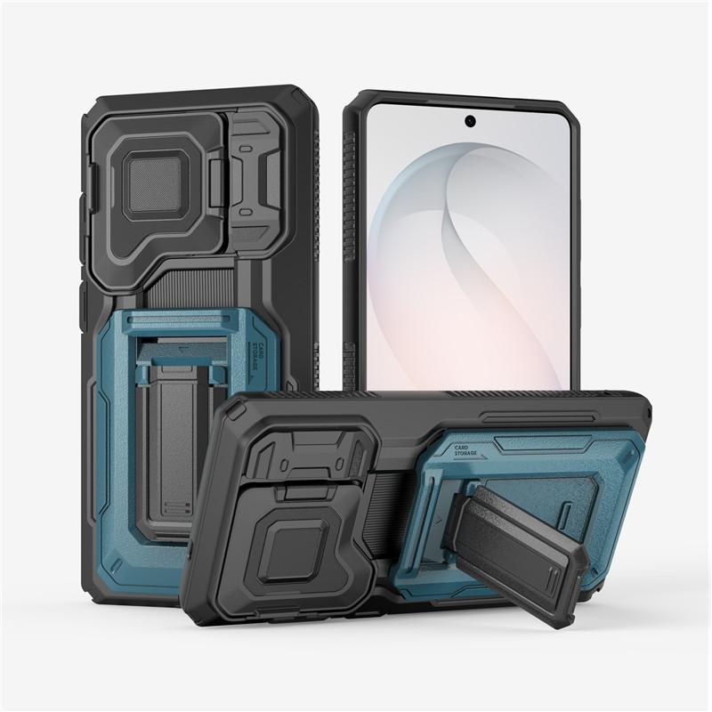 Armor Shockproof Bracket Cover for Iphone 17 Pro Max Iphone17 Air 5G Wallet Card Slots Credit Card Stand Holder Case