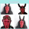Máscara de Látex do Hellboy Para Halloween e Natal Festa de Fantasia de Terror Decoração