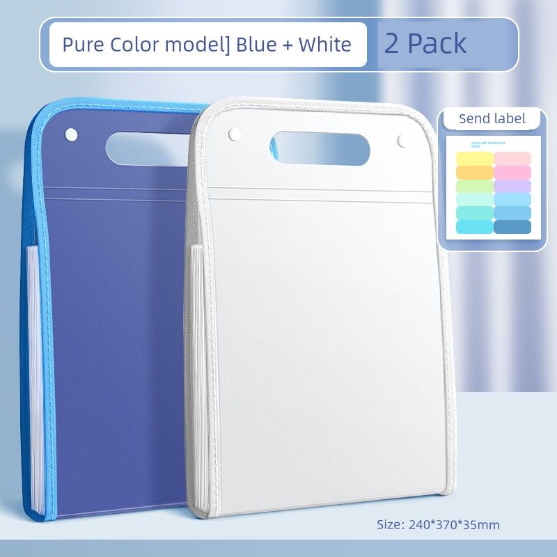 Large Capacity File Holder Ins Good-looking Paper Buggy Bag Organize Fantastic Middle School Students Book Clip Subject Classification Test Paper Clip