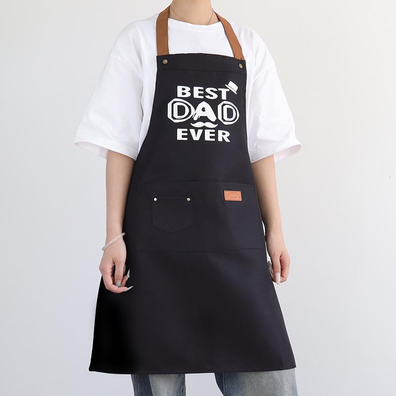 Color Block Halter Neck Waist Apron - Letter Print Design for Kitchen, BBQ, and Restaurants