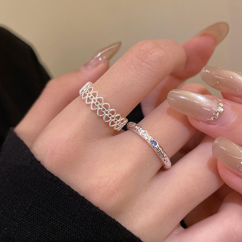 Elegant Floral Lace Adjustable Ring for Women