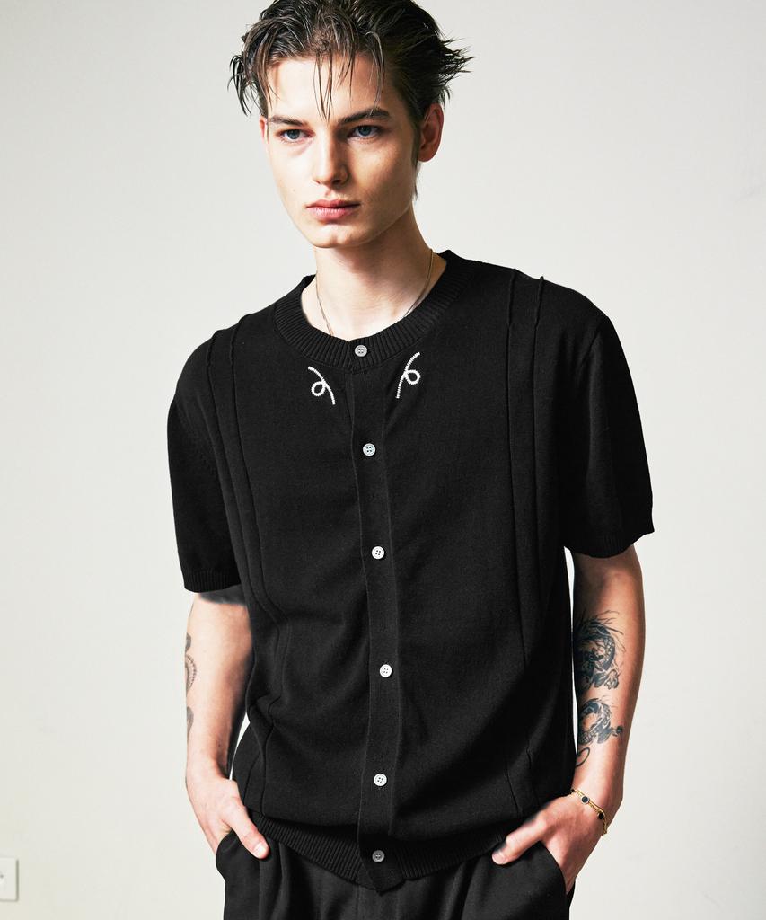 SSY Filigree Half Sleeve Summer Cardigan Black