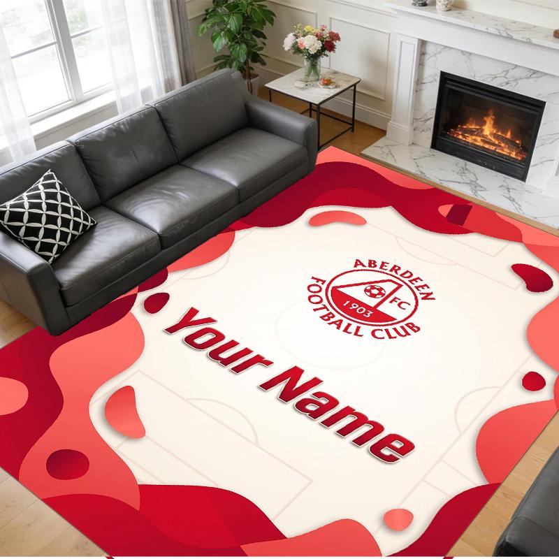 Crystal Velvet Rug Custom Name Text, Soft Non Slip Floor Mat Home DecorAberdeen FC