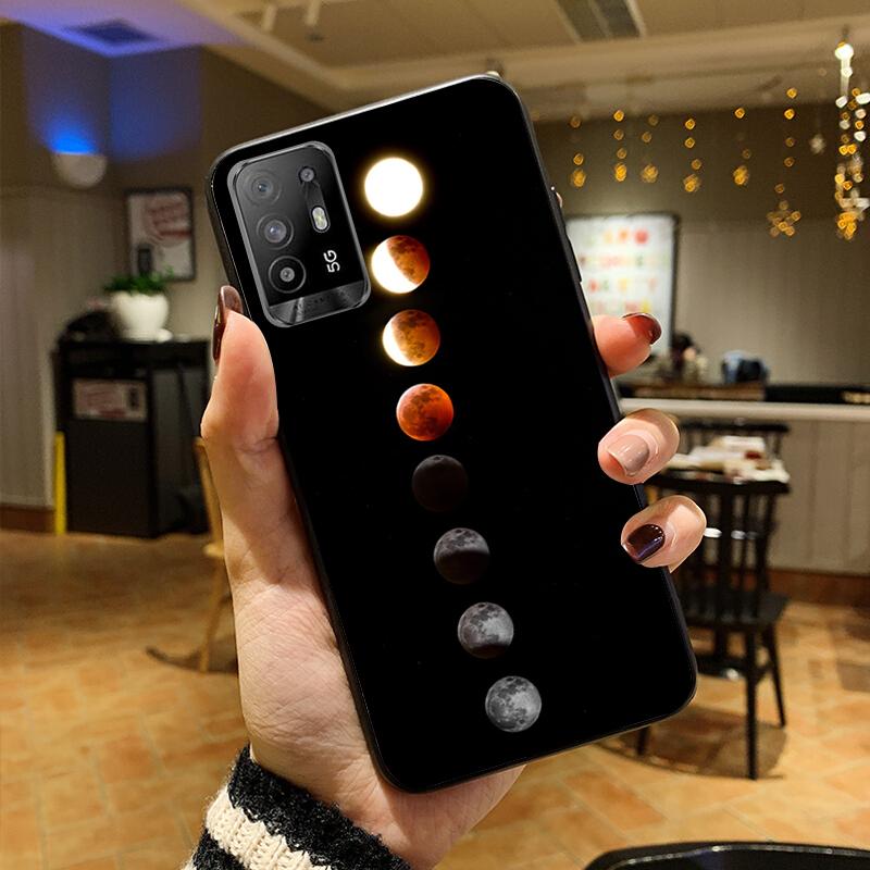 Moon Stars Space Astronaut Phone Case for OPPO A54 A74 A94 A53S A9 A5 A15 A16 A91 A96 A76 Reno8 8Pro Reno2 Z