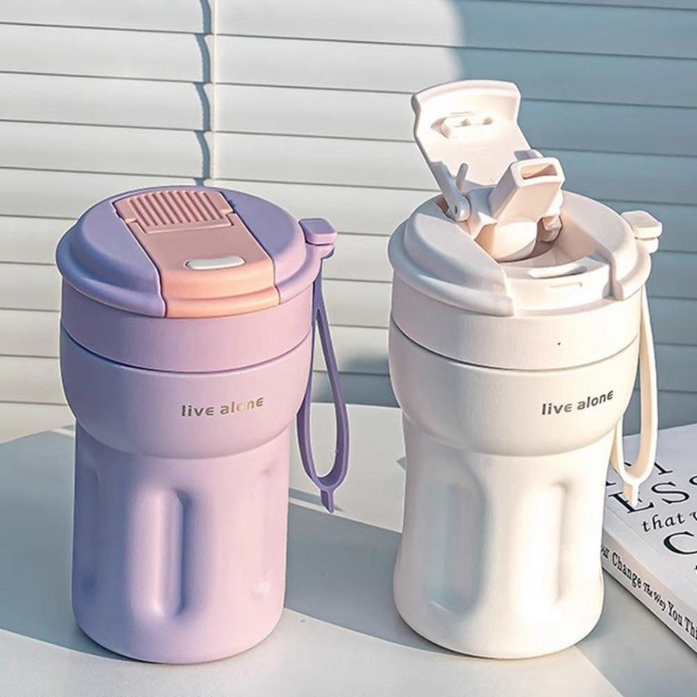 

Fashion Straw Cup Portable Coffee Cups Kettle Thermos Cup Travel фиолетовый