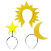 Star Moon Sun Headband Women Girls Kids Hairpiece Fabric Tiara Halloween Stage Weddings
