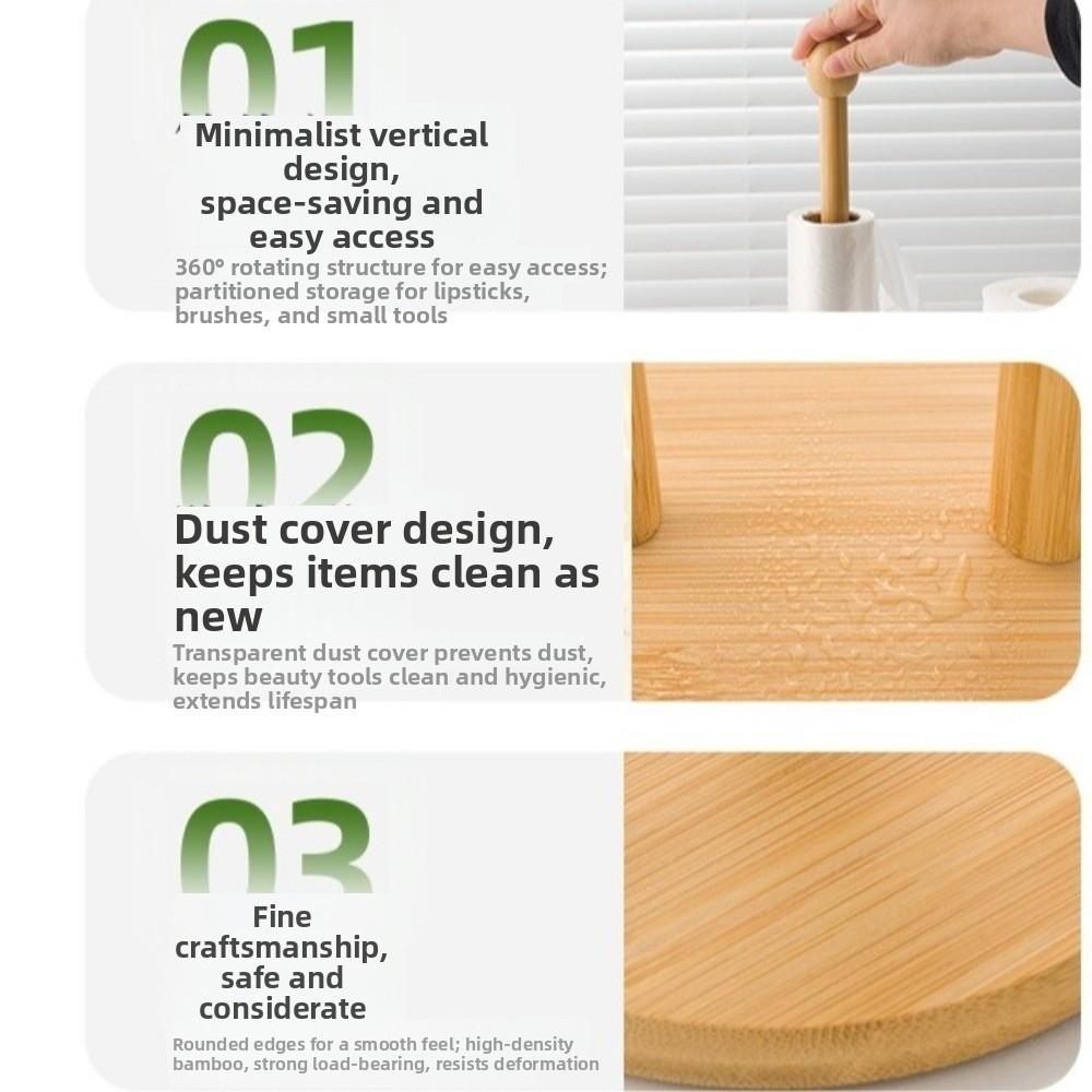 Anti-Skid Kitchen Roll Holder Bamboo Vertical Paper Holder Practical Paper Towel Holder  Office