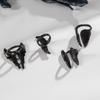European and American dark angel wing rings punk style vintage feather articulated rings four-piece set for women