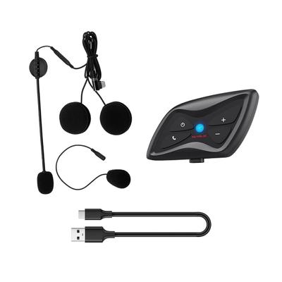 אינטרקום לאופנוע T2 עמיד למים IP65 צליל HiFi זמן המתנה ארוך תואם בלוטות' 5.1 אוזניית קסדת אופנוע לרוכבי אופניים