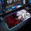 Arlecchino Genshin Mouse Pad RGB Gaming Mousepad Big LED Pad PC Desk Mat Luminous Mouse Pad Large Keyboard Mats Table Rug With