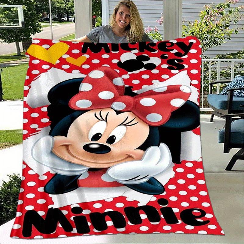1pc Minnie Printing Blanket - Soft, All-Season Throw for Office Blanket, | Personalized Gift with Adorable Cartoon Design