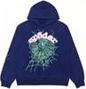 Sudadera con capucha Sp5der Versión Alta Estampado de Telaraña: Ajuste Americano de Moda para Hombre