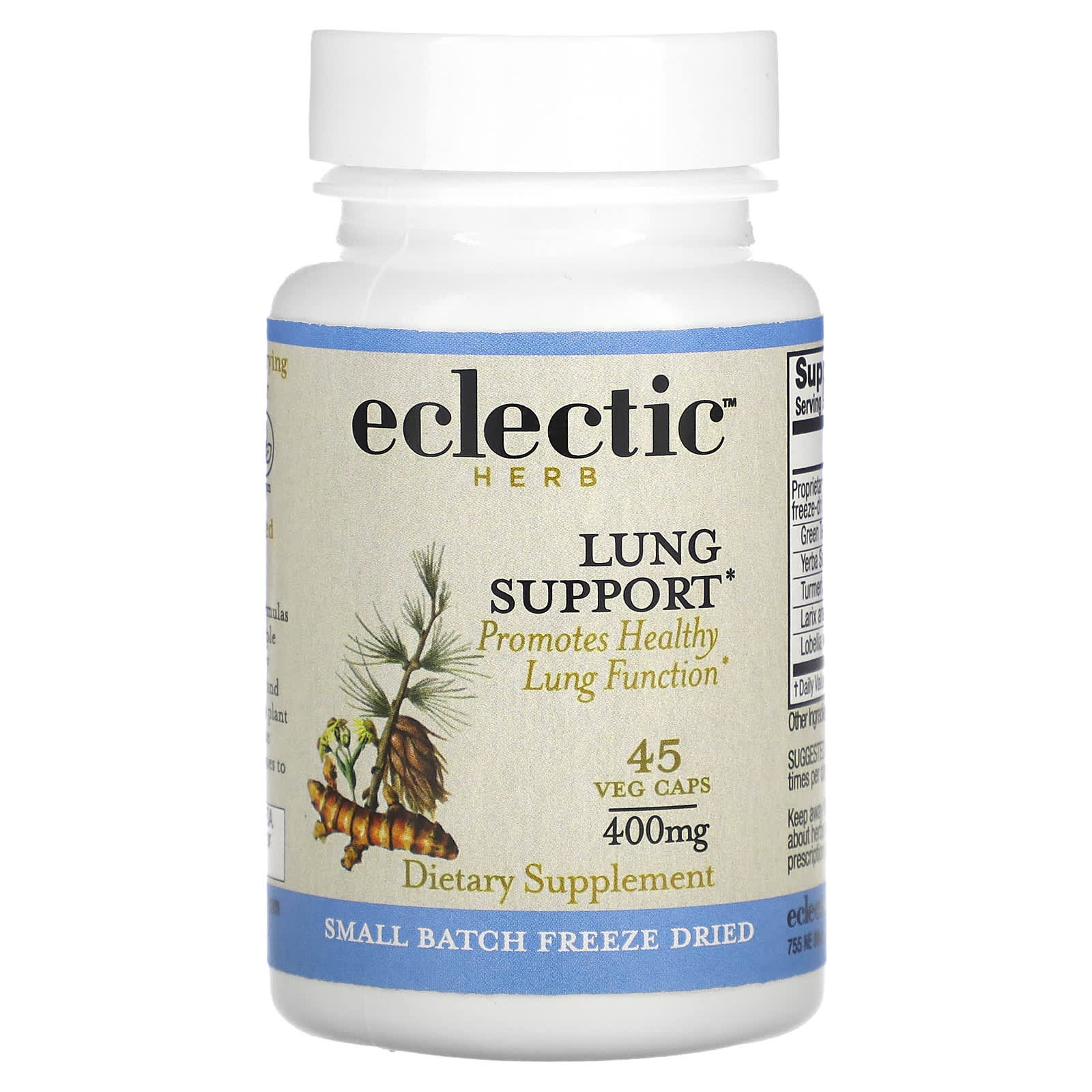 

Eclectic Herb, Fresh Freeze Dried, Lung Health Supplement, 400mg, 45 Veggie Capsules