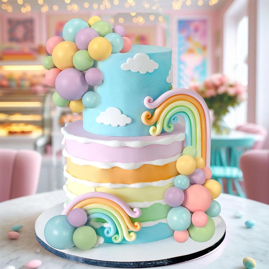 Available: 32 New Colorful Cake Decorations - Wedding & Birthday Candy Color Balls for Spring Festival