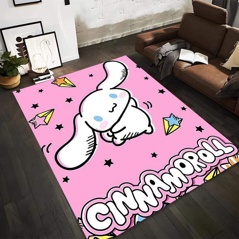 

Cute Cartoon Cinnamoroll Carpet with Stars and Pastel Pink Background for Kids Room Suitable for use as an anti-slip1 for1room and bedroom sofas 40x60cm( 15x23in )