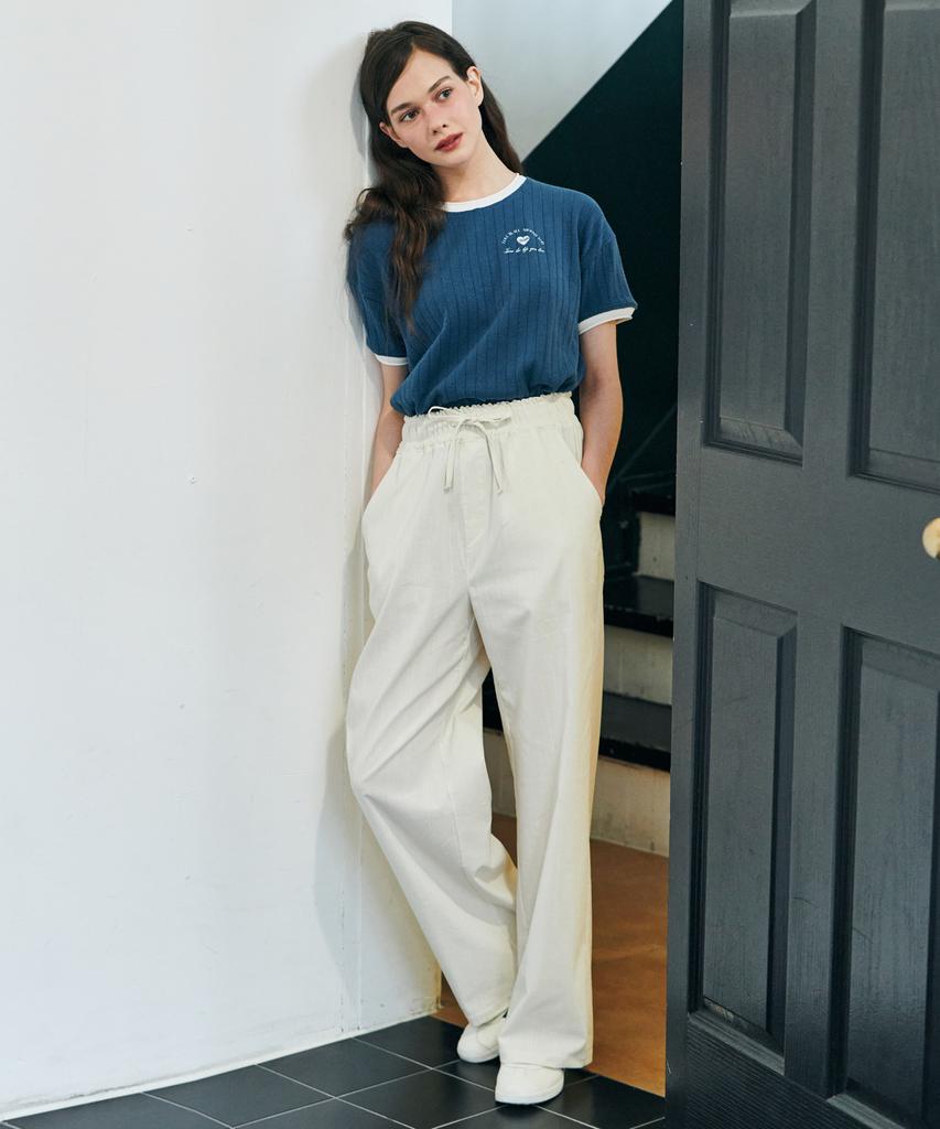 Metapeo Met Summer Wide Elastic Pants Ivory