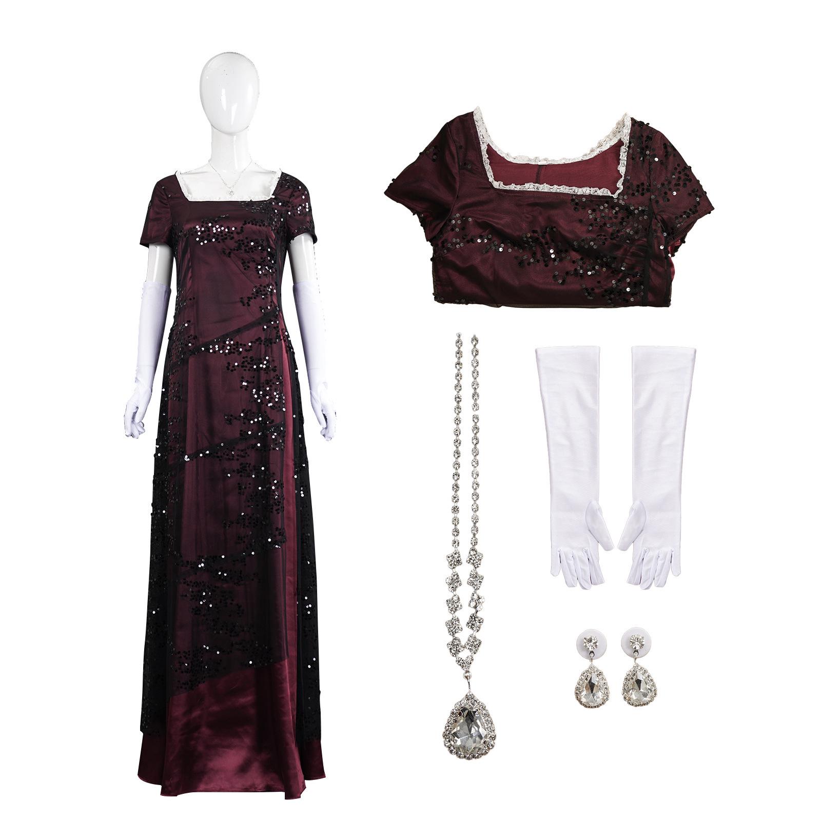 Titanic Rose Cosplay Evening Gown - Movie Character Costume XS